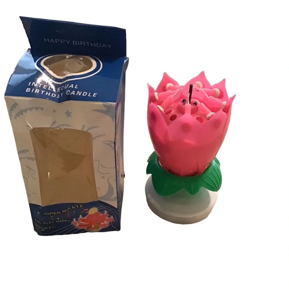 💙❤️ Birthday Candles, Children's Creative Rotating Flowers Singing